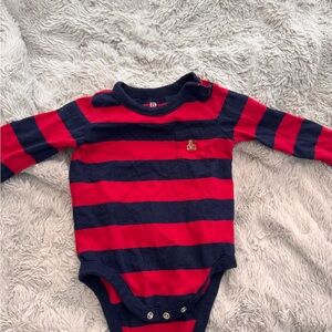 GAP Red and Navy Striped Kids Bodysuit